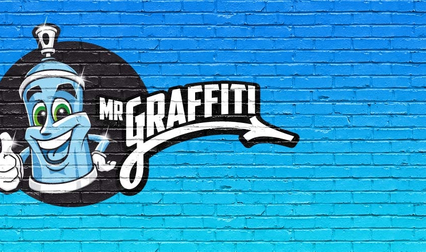 MrGraffiti logo blauwe muur